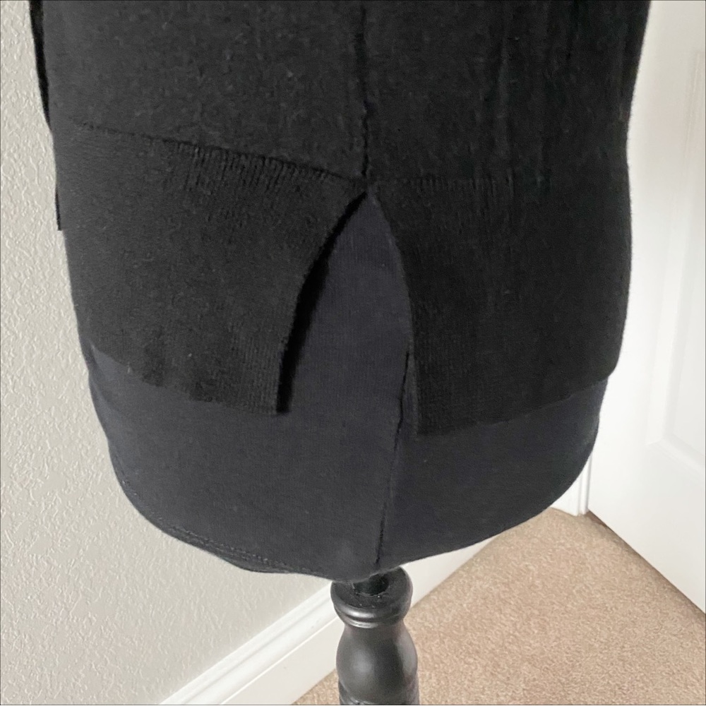 Theory 94% Wool Black Button Up Sweater Size Medi… - image 5